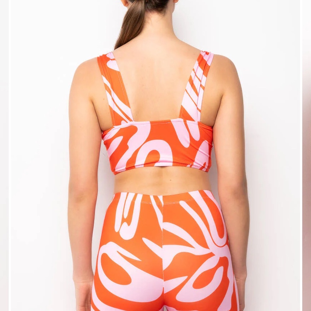 Women's Pink & Orange Printed Two-Piece Set - Picture 2 of 6